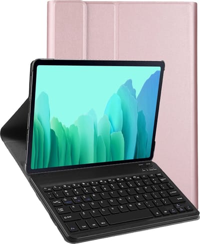 Hoesje - Geschikt voor Samsung Galaxy Tab A7 (2020) - Keyboard Book Cover - Toetsenbord Case - Hoes - Rosé goud