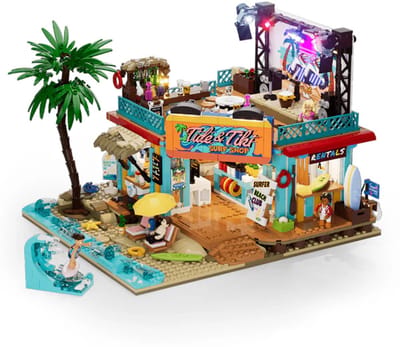 Lumibricks Surf Shop Bouwpakket - Met LED verlichting - Miniatuur huisjes - DIY modelbouw met 1752 bouwstenen - Bouwpakketten volwassenen - Bouwdoos 20004