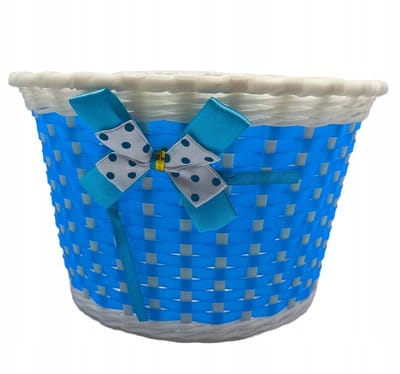 Kinderfietsmand voor stuur, kunststof, wit-blauw, 5 kg