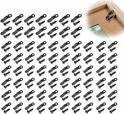 kader schroef set – 100 metalen draaibare bevestigingsknoppen met schroeven, corrosiebestendig, ideaal voor foto’s, schilderijen, posters en kunstwerken ophangen