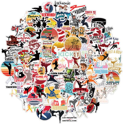 Taekwondo, Kung Fu, Martial Arts stickers - 50 Coole stickers voor volwassenen - Voor laptop, Macbook, muur, agenda etc.
