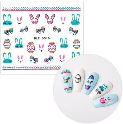 Allepaznokcie - 3D Zelfklevende Glitter Nagelstickers - Paasmotieven