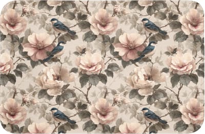 WC mat 60x40 cm - Antislip - Klassiek - Vogels - Kleurrijk - Toiletmat - Vloermat - Douchemat - Toilet tapijt - Toiletmatten