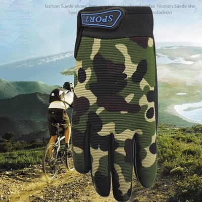Kinderfietshandschoenen Zonder Clip Kinder Sporthandschoenen Ademende Kinderfiets handschoenen voor Vissen camouflage