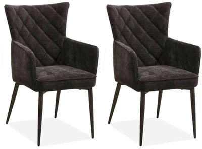 MX Sofa - Eetkamerstoel Fleur - Black (set van 2 stoelen)