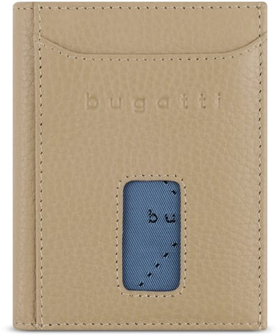Bugatti Secure Slim Portemonnee RFID-bescherming Leer 8 cm - Jongens - Staand formaat - beige