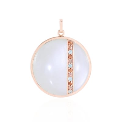 Cavill - Zilveren hanger met witte maansteen 23,94 ct - 925 Sterling Zilver roségoudverguld - Maansteen sieraden dames elegant fancy cabochon