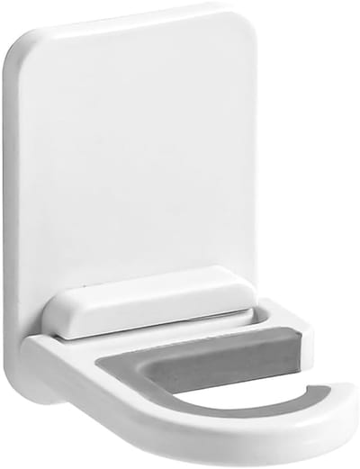 Famanu - Mop en bezemhouder set van 2 opvouwbare wandhangers met zelfklevende bevestiging