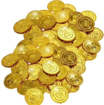 Allecto - Plastic gouden munten - Speelgoed - Voor kinderen