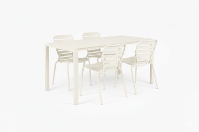 Zuiver Vondel Tuinset 4 personen - tuintafel + 4 stoelen Wit