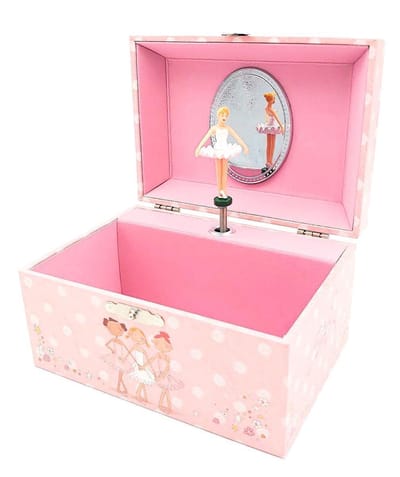Sieradendoos Stippen Roze - Muziekdoosje met Dansende Ballerina - Simply for Kids