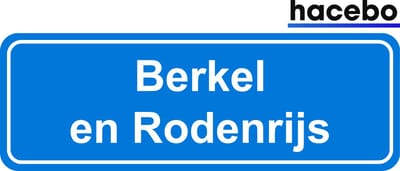 Hacebo - Plaatsnaam Sticker - 29x10 CM - Berkel en Rodenrijs sticker - Verkeersborden sticker - grappige cadeaus - Berkel en Rodenrijs