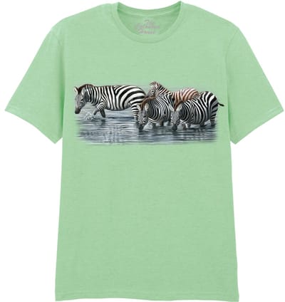 Zebra Water Hole The Coloured House T-shirt XL