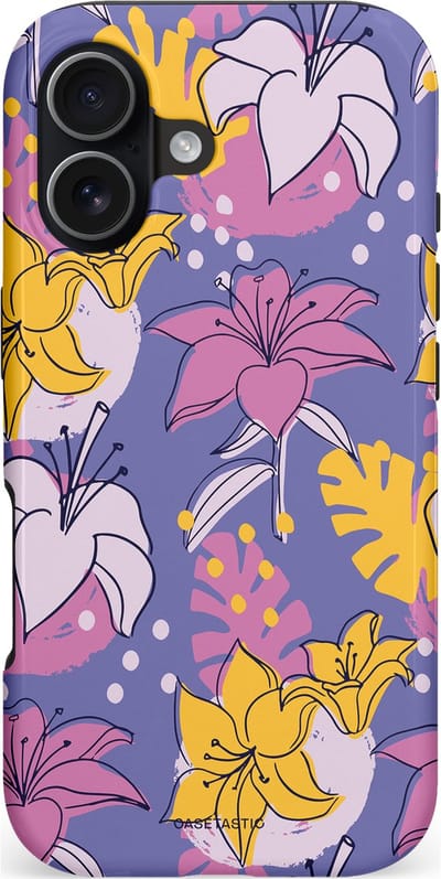 Casetastic hoesje geschikt voor Apple iPhone 17 - MagSafe - Dubbellaagse bescherming - Lichtjesbloei - Fashion Case - Lavendel Goud Lichtgrijs
