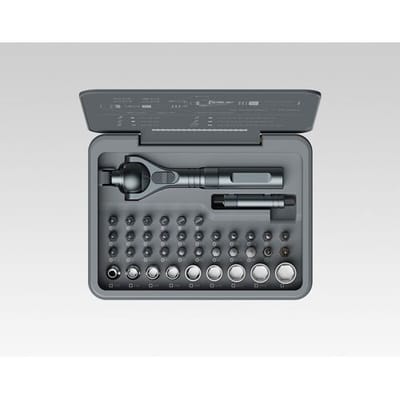 ochama RS2 ratelsschroevendraaierset, uitschuifbaar handvat, 40 stuks accessoires, magnetisch ontwerp, gereedschapskit voor woninginrichting,