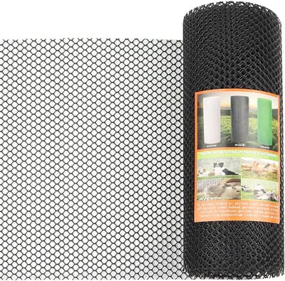 Kippenhek van plastic, 8 mm gaas voor kippen, konijnen en tuinomheining - 40 cm x 3 m