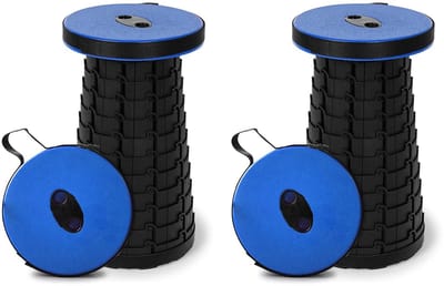 Dailygoods- Klapkruk - In hoogte verstelbaar - Draagbaar - Antislipfunctie - Robuust tot 300 kg - Telescoopbehuizing met visschubbenstructuur - Campingstoel