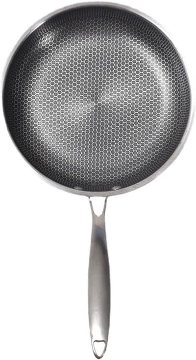 Roestvrijstalen Koekenpan - Antiaanbakpan Omeletpan - Eieren Bakken - Honingraat Structuur - 46 x 26 cm - Zilver