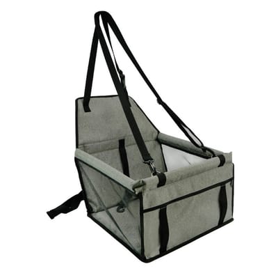 Barbesteyn Honden Autostoel – 41x37x44 cm – Veilige & Comfortabele Hondenzit – Reisstoel voor in de Auto – Grijs