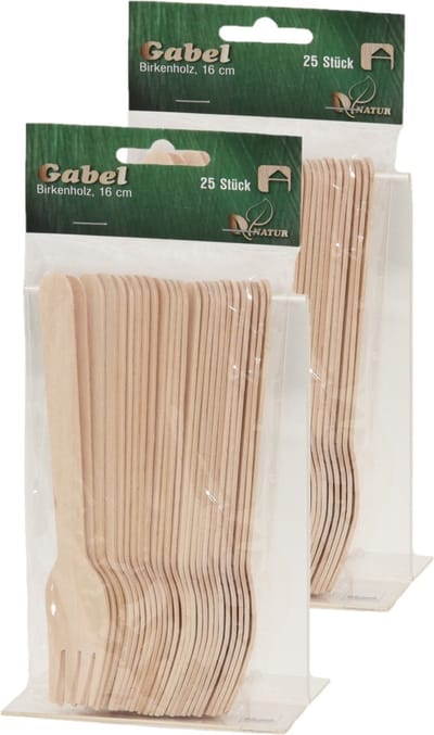 Wegwerp vorkjes - 50x stuks - hout - 16 cm - hout - BBQ / picknick bestek