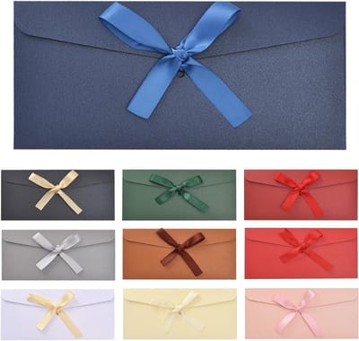 Set van 10 Vintage Kraft Papieren Enveloppen, Gekleurde Enveloppen voor Cadeaukaarten, Uitnodigingen en Feestdagen, 22 × 11 cm