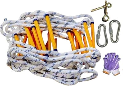 Vluchtladder - Evacuatie ladder - Noodsituaties Ontsnappen - Vlamvertragend Polyester - 5 Meter - Zwart