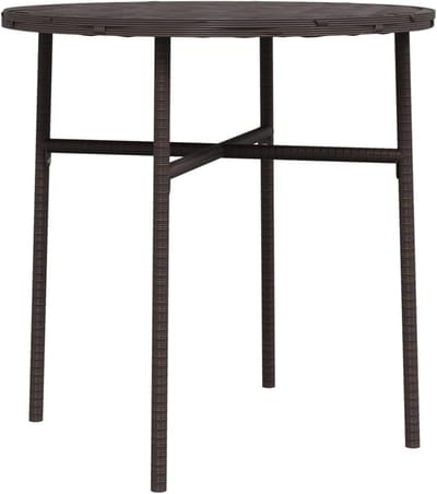 Tuintafel Rotan - Bijzettafel Balkon - Buiten Zitten - Weerbestendig Materiaal - 45 cm Diameter - Bruin