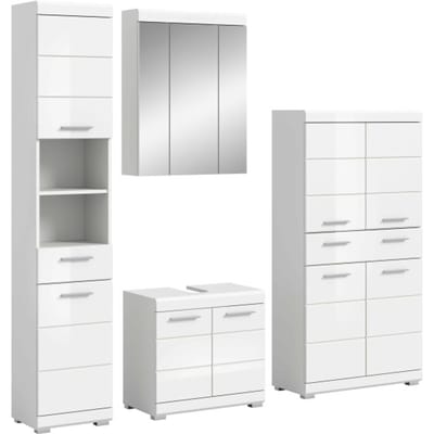 Scout badkamercombinatie wit hoogglans MDF TZ wit NB - 34x186x191cm