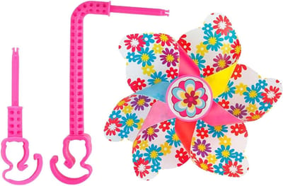Fietsstuur Windmolen - Fietsdecoratie Kinderen - Fiets Versieren - Veilig Gladde Hoeken - Past op 2-2.5cm - Bloemenpatroon Regenboog