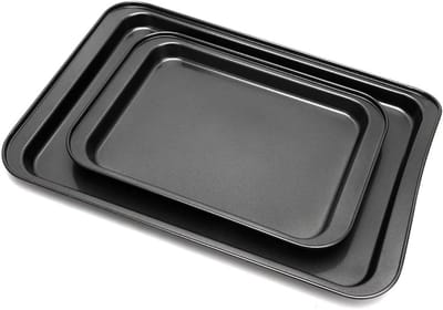 Duurzame antiaanbaklaag bakplaten voor pizza, koekjes en groenten - Rechthoekige bakvorm, gemakkelijk te reinigen en robuust voor gezond koken