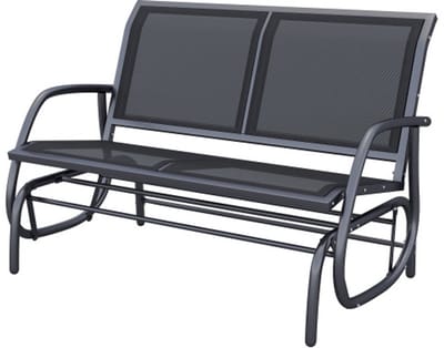Schommelstoel 2-zits, tuinbank, parkbank, tuin schommel, tuinmeubels, geschikt voor tuin, terras, tuin 120 x 70 x 88 cm zwart, metaal