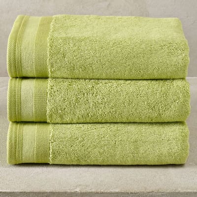 De Witte Lietaer Handdoek Contessa Pistache - Set 3 stuks - 50 x 100 cm - Groen - Katoen