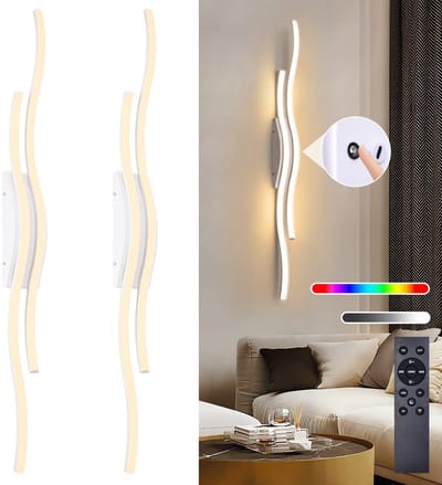 MUPOO Wandlamp binnen LED dimbaar – vlinder design wandlampen Zonder trekkoord- 3 lichtstanden –decoratieve andverlichting voor slaapkamer woonkamer gang