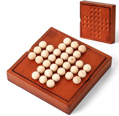 Dailygoods- Bordspel Houten Mini-Reisspel - Eenpersoonsspel - Kinderspel - Puzzelspel - Tafelbladspel - Veiligheidswaarschuwing: niet geschikt voor kinderen jonger dan 36 maanden