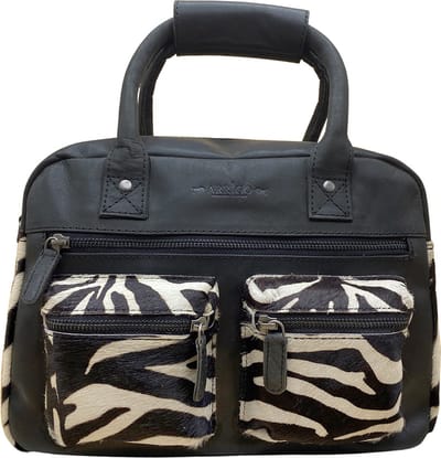 Zebra Tas Zwart - Crossbody Dames Tas – Cowboybag – Westernbag - Schoudertas Leer
