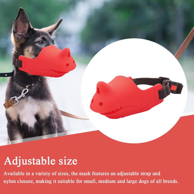 Honden Muilkorf - Anti-blaf Mand - Veilig Wandelen - Ademend Siliconen - Maat XL - Rood
