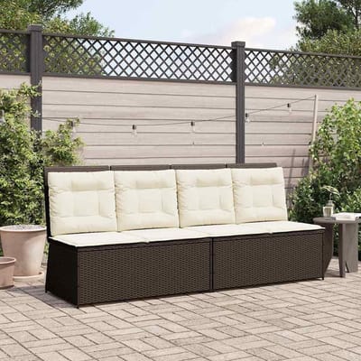 Tuin Ligbank - Loungeset Bank - Buiten Ontspannen - Verstelbare Rugleuning - 108 cm Zitbreedte - Bruin