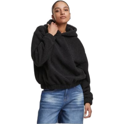 Urban Classics - Oversized Bonded Sherpa Hoodie/trui - XS - Zwart