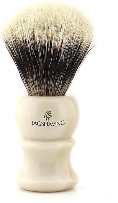 JAG scheerkwast voor heren met zilveren punt en synthetische haren | Luxe hars handvat | Scheerkwast voor nat scheren | Cadeau voor mannen