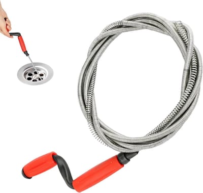 Flexibele Afvoerspiralen voor Toilet en Gootsteen, 4.2 m x 6 mm, Handmatige Ontstopper voor Verstopte Afvoeren en Sanitair