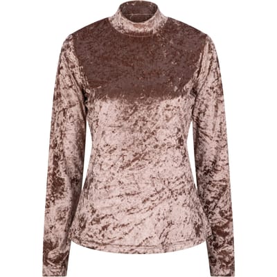 EsQualo Top Velours De Panne Brown Maat: S | Longsleeves Outlet | Dames | Bruin