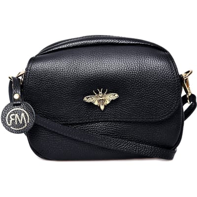 Roberta M Zwart Rundleer Tas