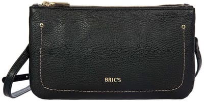 BRIC'S Leren schoudertas Gondola Violetta Shoulderbag Black zwart