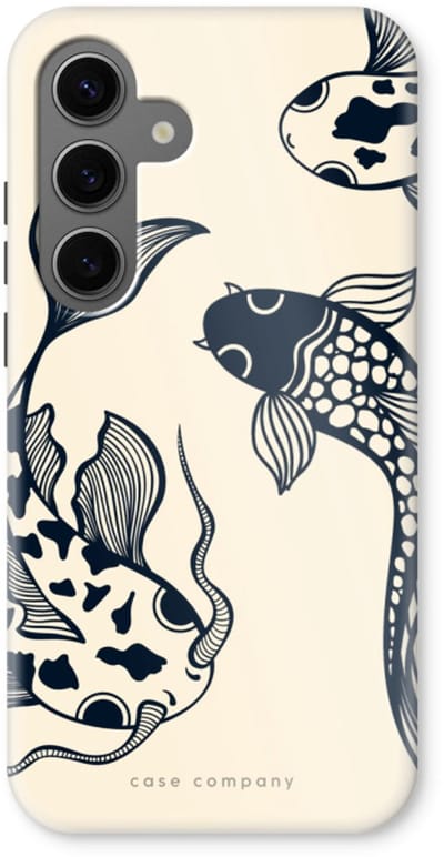 Case Company® - Hoesje geschikt voor Samsung Galaxy S24 hoesje - Black Koi - Tough Case - Maximale Bescherming alle Kanten en Schermrand