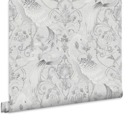Laura Ashley Tregaron Behang - Dieren - 10mx52cm - Grijs