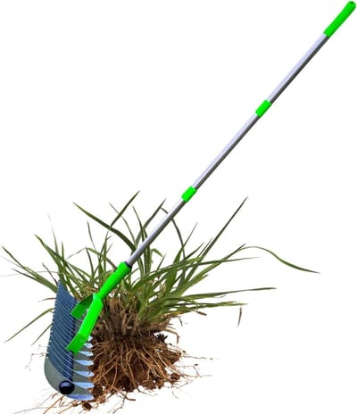 Tuin Hark - Bladeren hark - Gazon onderhoud - Ergonomische grip - 27.7 cm breed - Groen