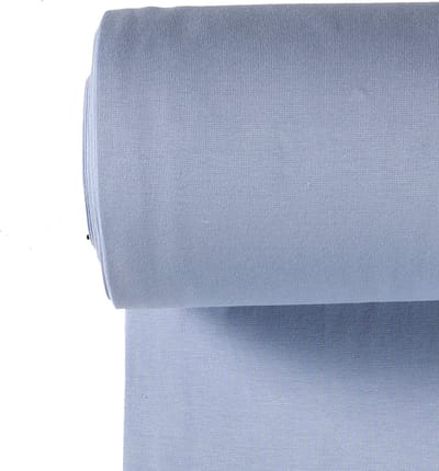 Boordstof Uni Rondgebreid 35 cm per Meter – Lucht Blauw – Elastische Boordstof voor Mouwen, Hals & Taille