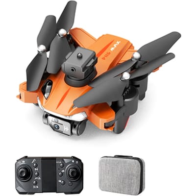 Drone met camera 1080P Dubbele camera Afstandsbediening Drone 5GWiFi Optische stroom Obstakel vermijden 1 battery oranje