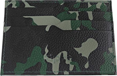 Leren Creditcardhouder 10cm Groen Camouflage