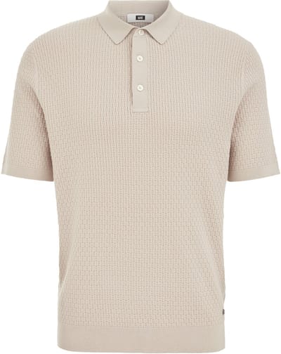 WE Fashion Heren regular fit polo met structuur